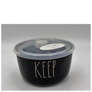 NEW Rae Dunn Black Keep Food Storage Container with Vented Lid